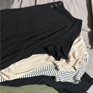 6 pc Black,Cream, and Green Women's Shirts